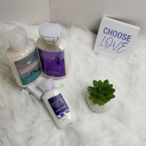 These are two body creams and a conditioner from bath and body